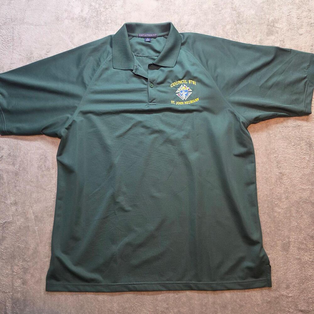 Port Authority Polo Shirt Mens XL Green Knights Of Columbus St John Neumann